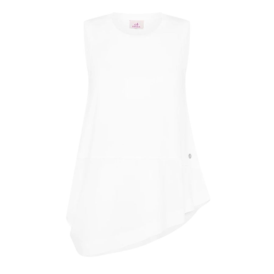 Top asimmetrico con inserti in mussola bianco da donna Deha | D2234210001